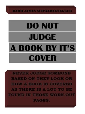 cover image of DO NOT JUDGE a BOOK BY IT'S COVER